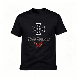 Red Baron Iron Cross Fighter Plane Men's T-Shirt