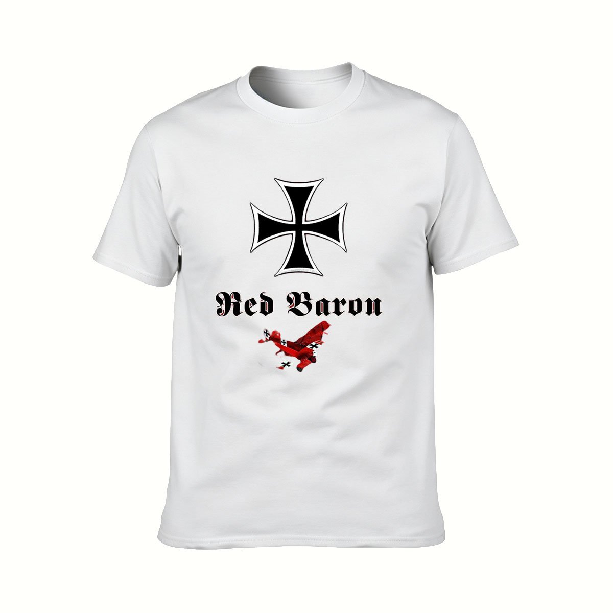 Red Baron Iron Cross Fighter Plane Men's T-Shirt - Image 2