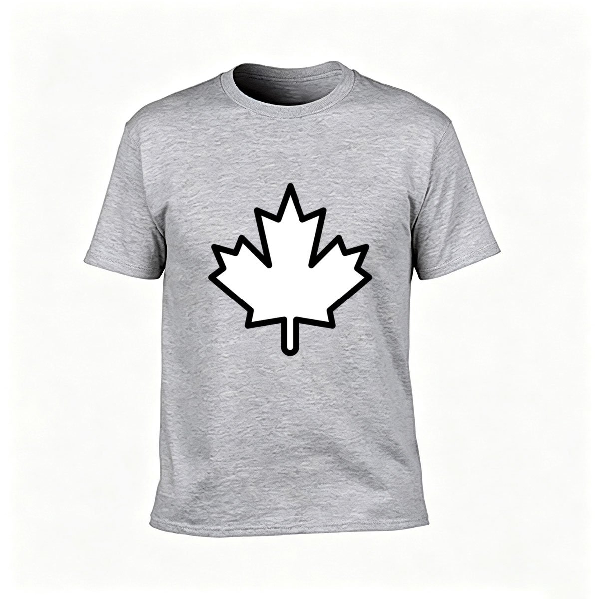 Men's Black T-Shirt with White Maple Leaf Design Canada Gift - Image 3
