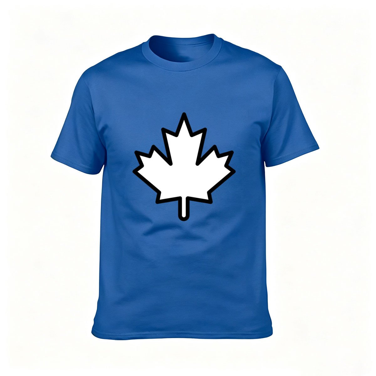 Men's Black T-Shirt with White Maple Leaf Design Canada Gift - Image 4