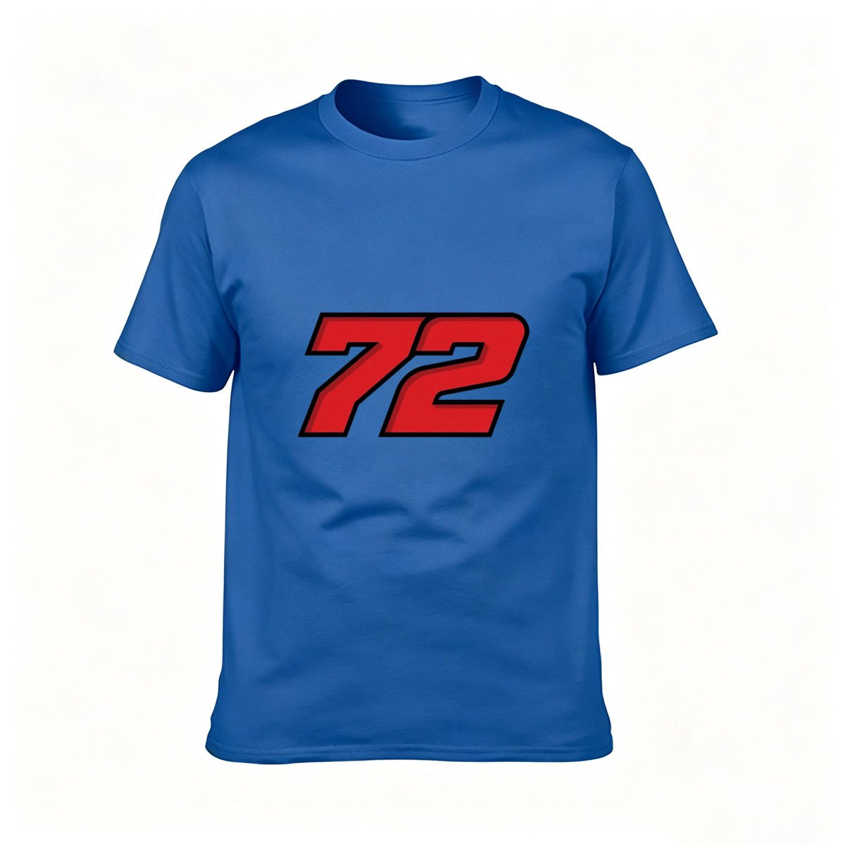 72 Number Print Men's T-Shirt Casual Gift Wear - Image 4