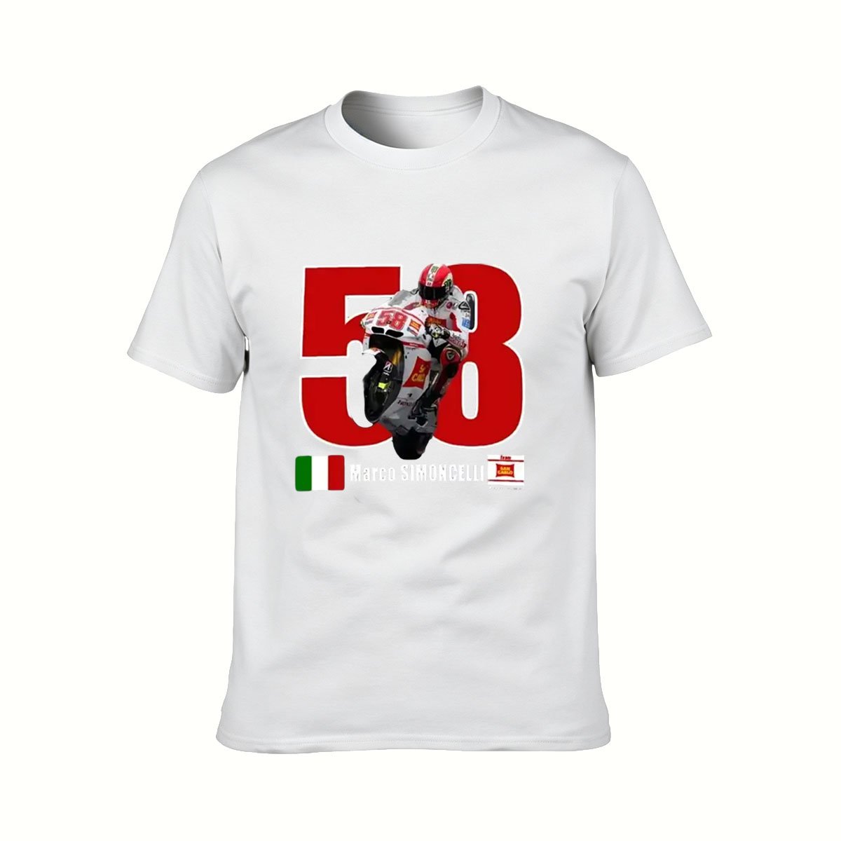 Marco Simoncelli 53 MotoGP Racing T-Shirt Men's Gift Wear - Image 2