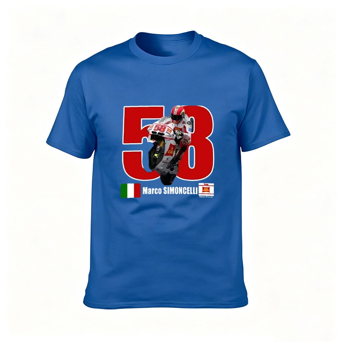 Marco Simoncelli 53 MotoGP Racing T-Shirt Men's Gift Wear - Image 4