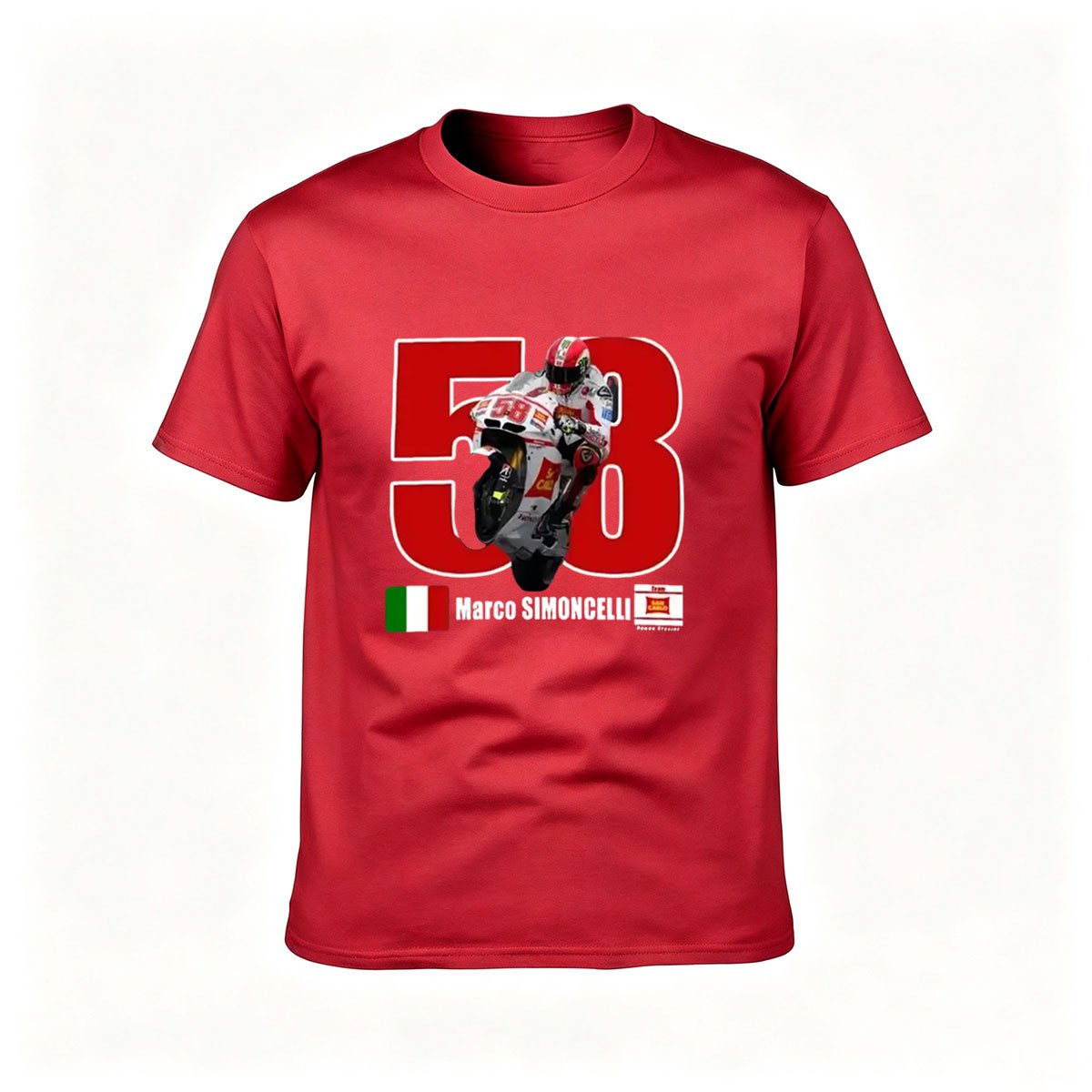 Marco Simoncelli 53 MotoGP Racing T-Shirt Men's Gift Wear - Image 5
