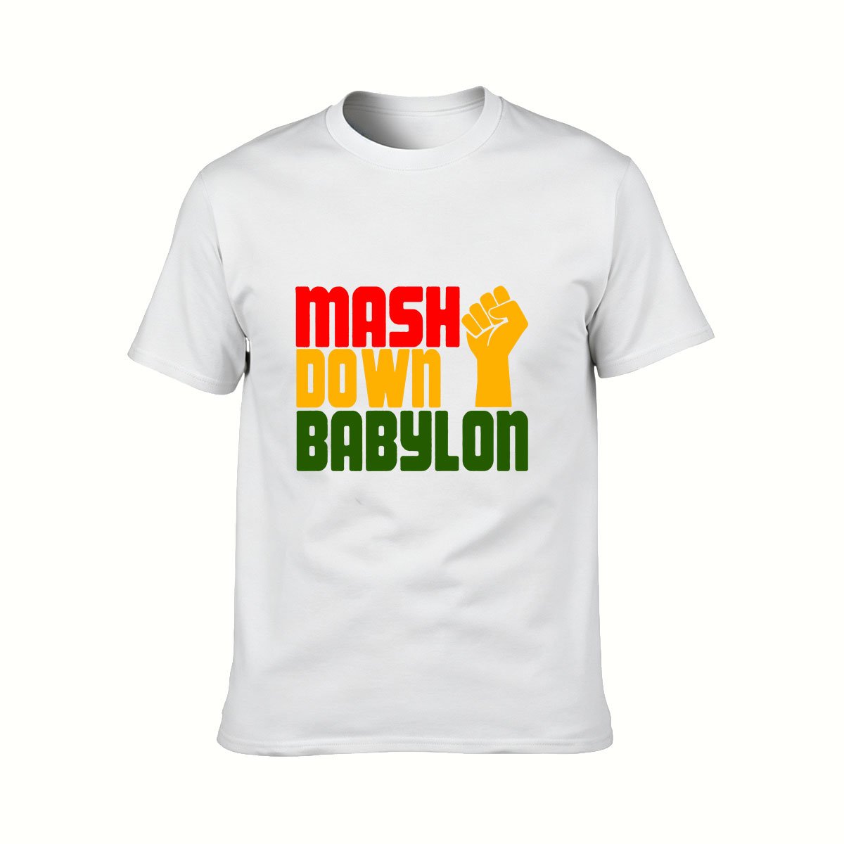 Mask Down Babylon Rasta Fist T-Shirt Men's Women's Tee Gift - Image 2
