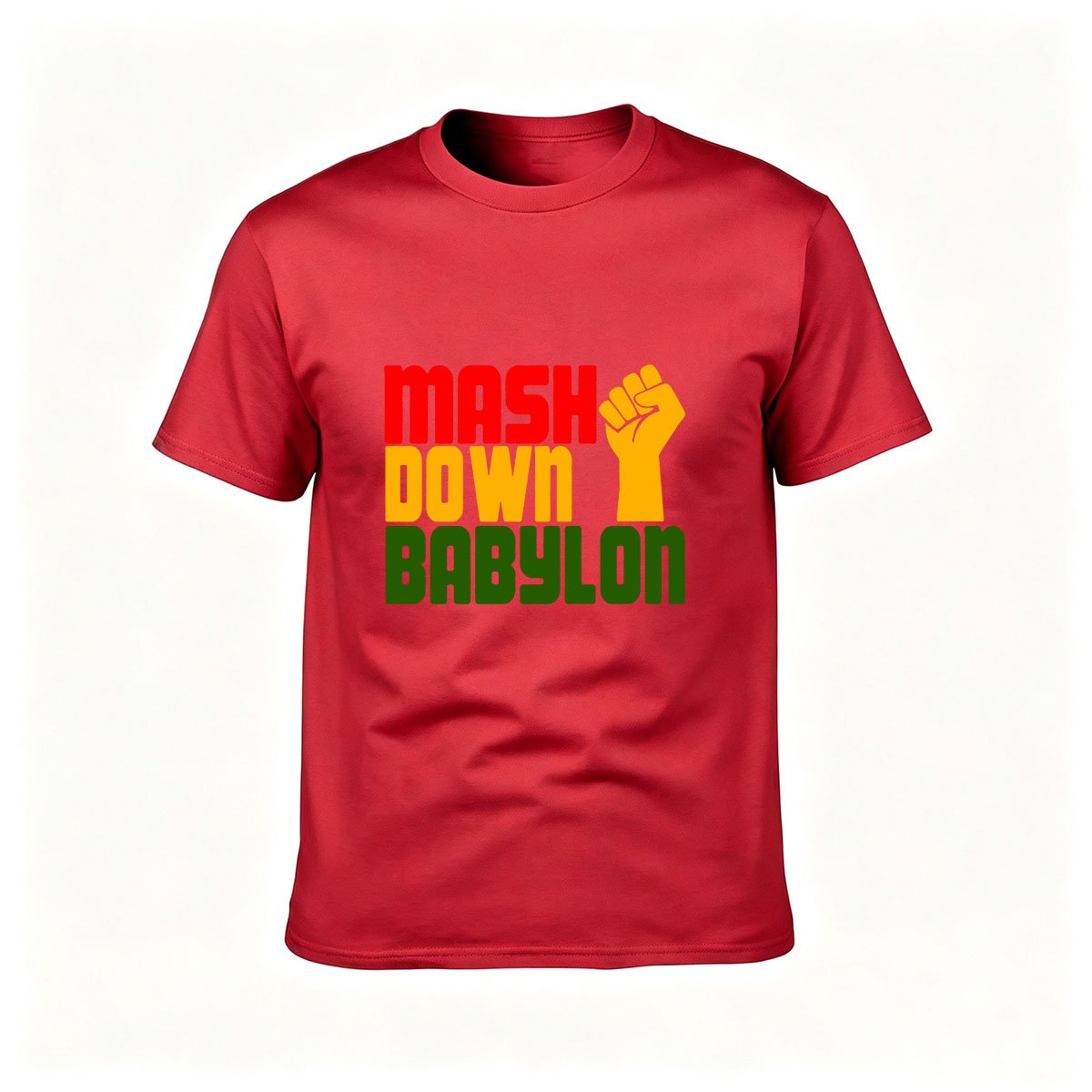 Mask Down Babylon Rasta Fist T-Shirt Men's Women's Tee Gift - Image 5