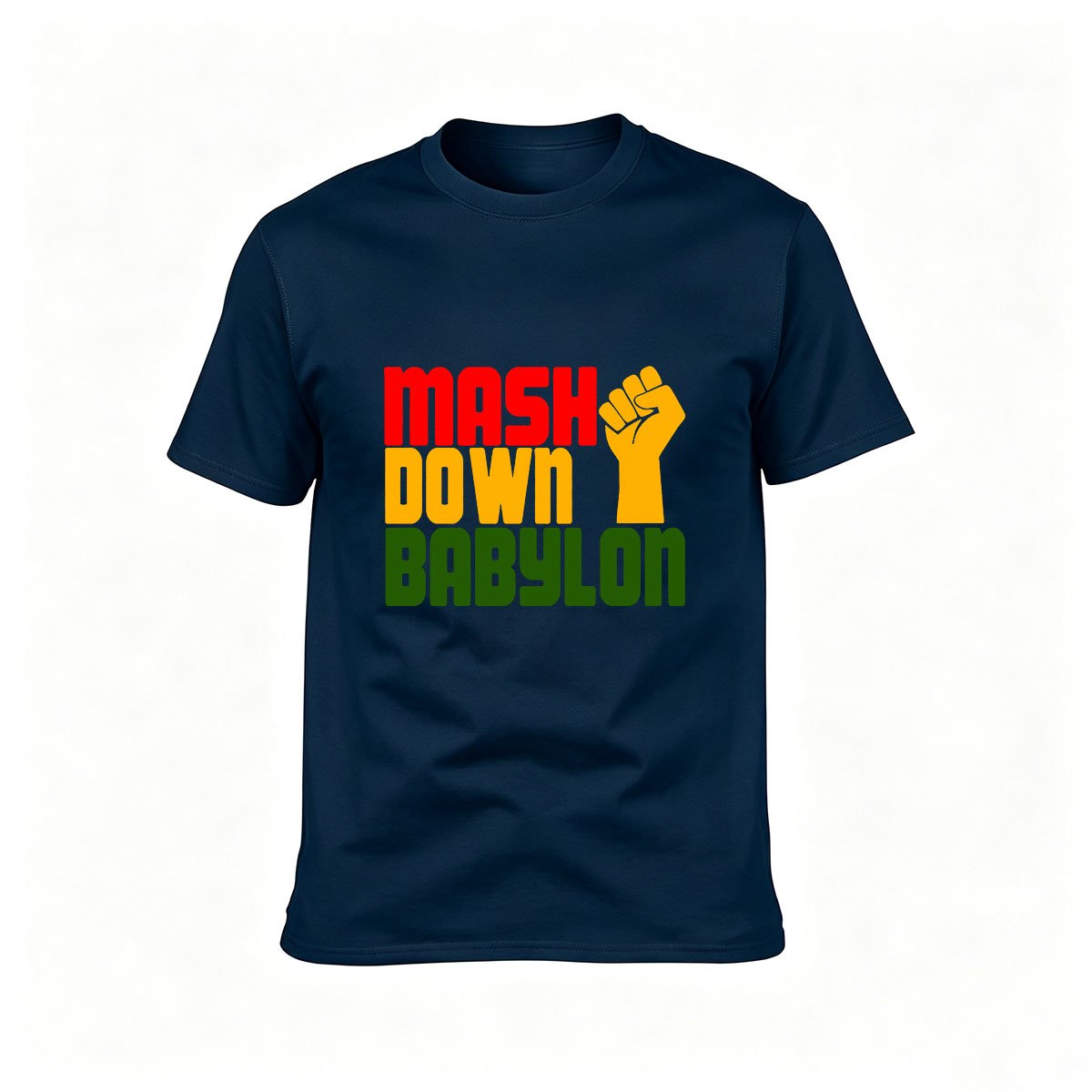 Mask Down Babylon Rasta Fist T-Shirt Men's Women's Tee Gift - Image 6