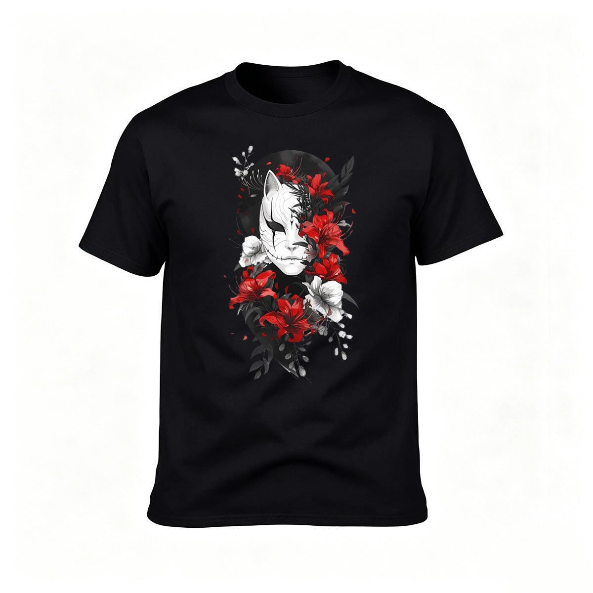 Fox Mask Floral Design Men's T-Shirt Gift for Him