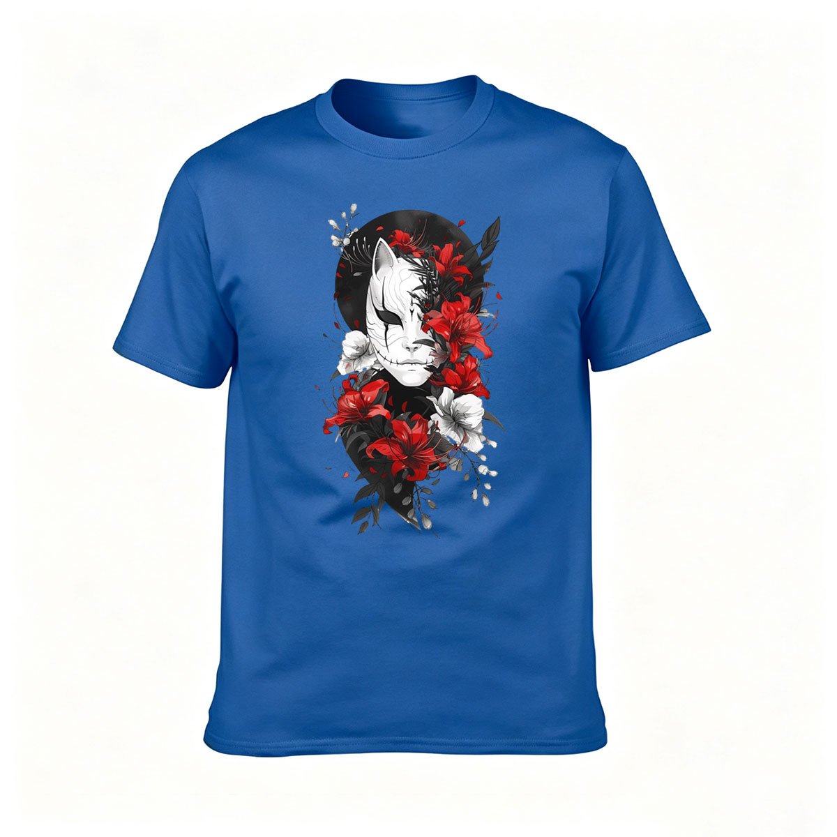 Fox Mask Floral Design Men's T-Shirt Gift for Him - Image 4