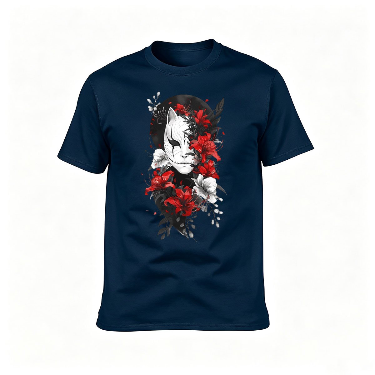 Fox Mask Floral Design Men's T-Shirt Gift for Him - Image 6
