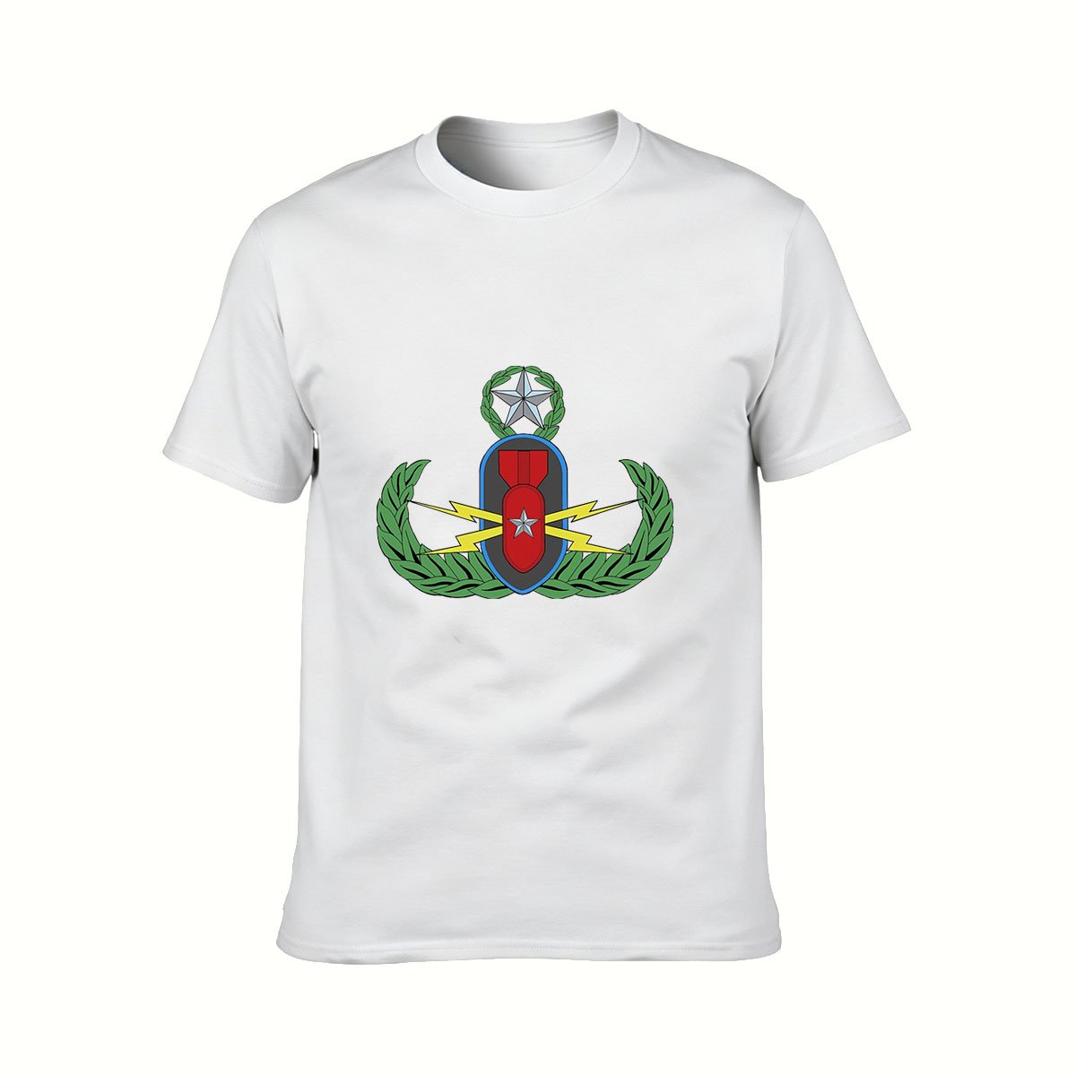 Men's Black T-Shirt with Military Medal Design for Gifts and Casual Wear - Image 2