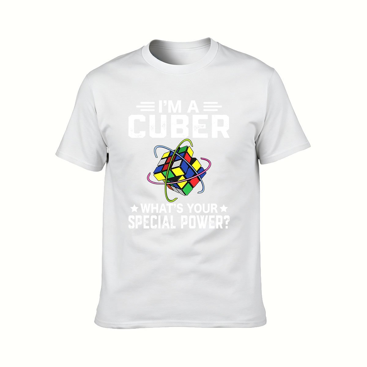 I'm a Cuber What's Your Special Power Men's T-Shirt Puzzle Gift - Image 2
