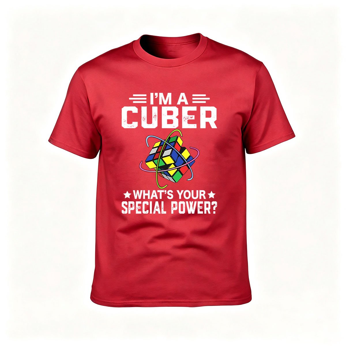 I'm a Cuber What's Your Special Power Men's T-Shirt Puzzle Gift - Image 5