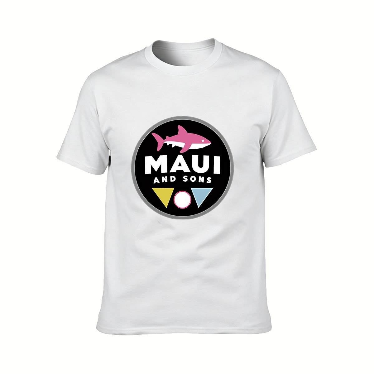 Maui And Sons Pink Shark Logo Men's T-Shirt Gift Wear - Image 2
