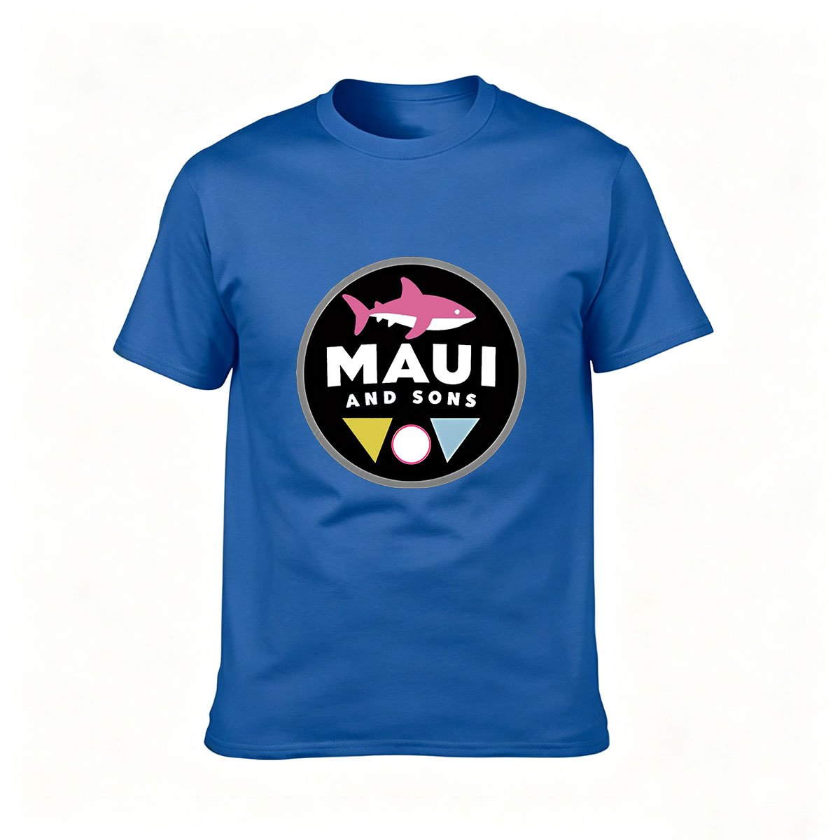 Maui And Sons Pink Shark Logo Men's T-Shirt Gift Wear - Image 4