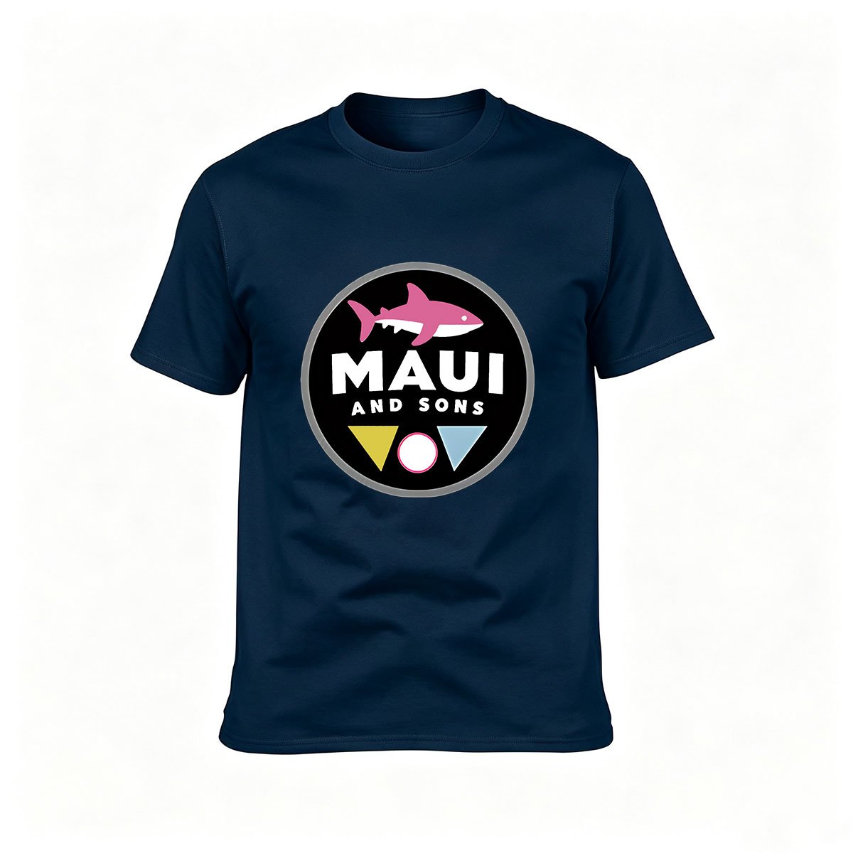 Maui And Sons Pink Shark Logo Men's T-Shirt Gift Wear - Image 6