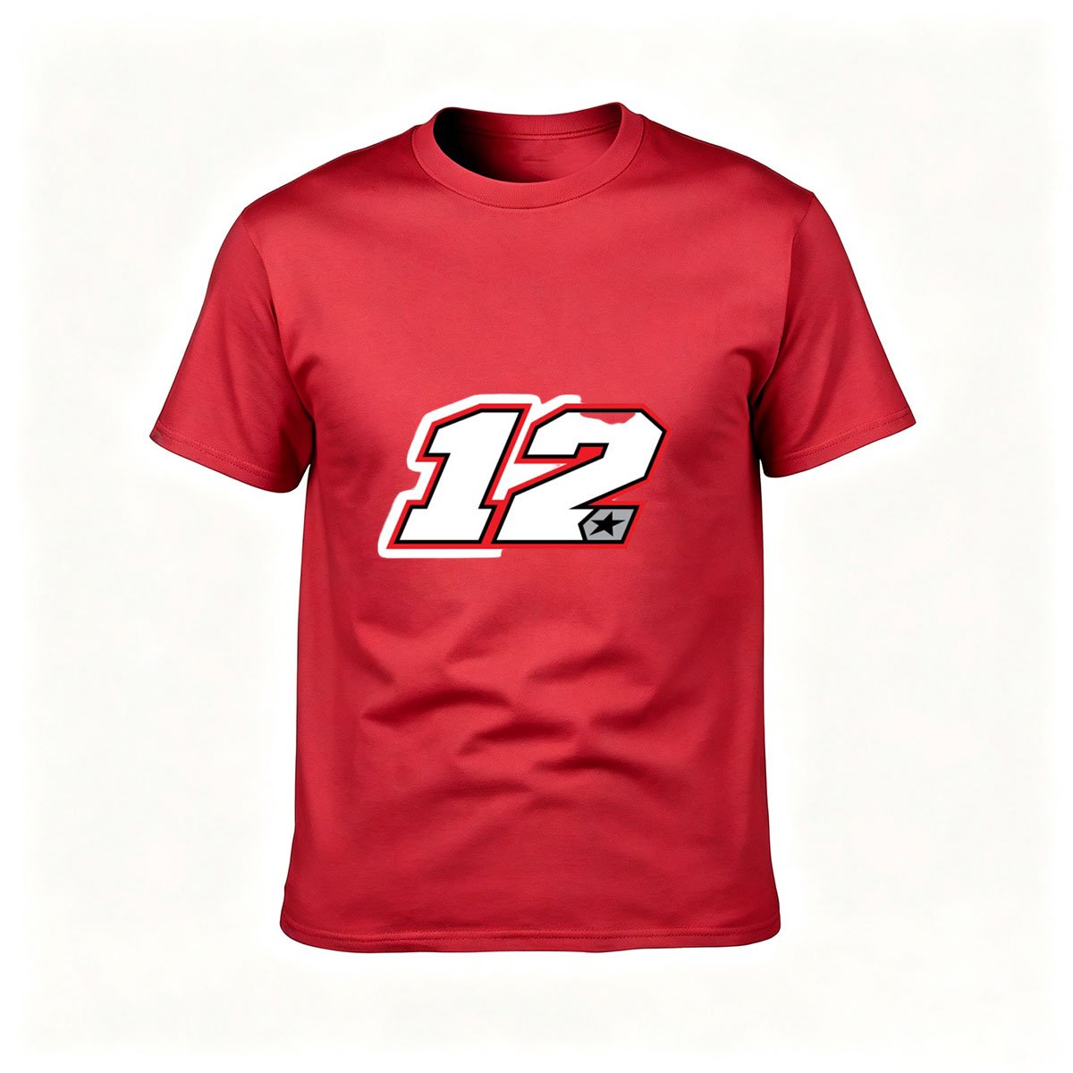 Men's Black T-Shirt Number 12 Racing Design Gift for Fans - Image 5