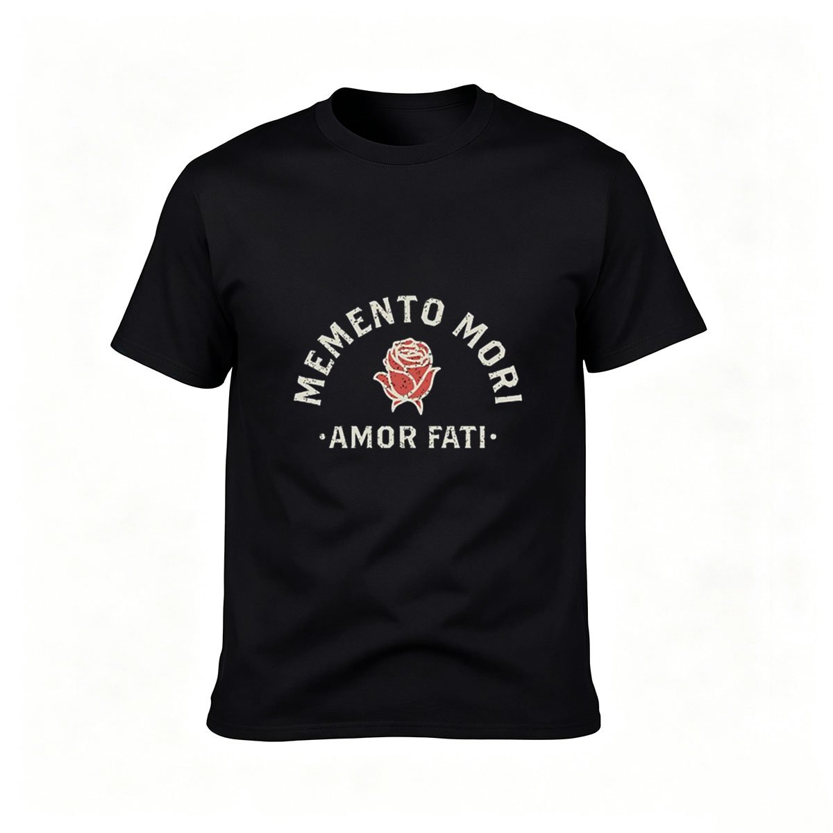 Memento Mori Rose T-Shirt Men's Black Graphic Tee Gift for Him