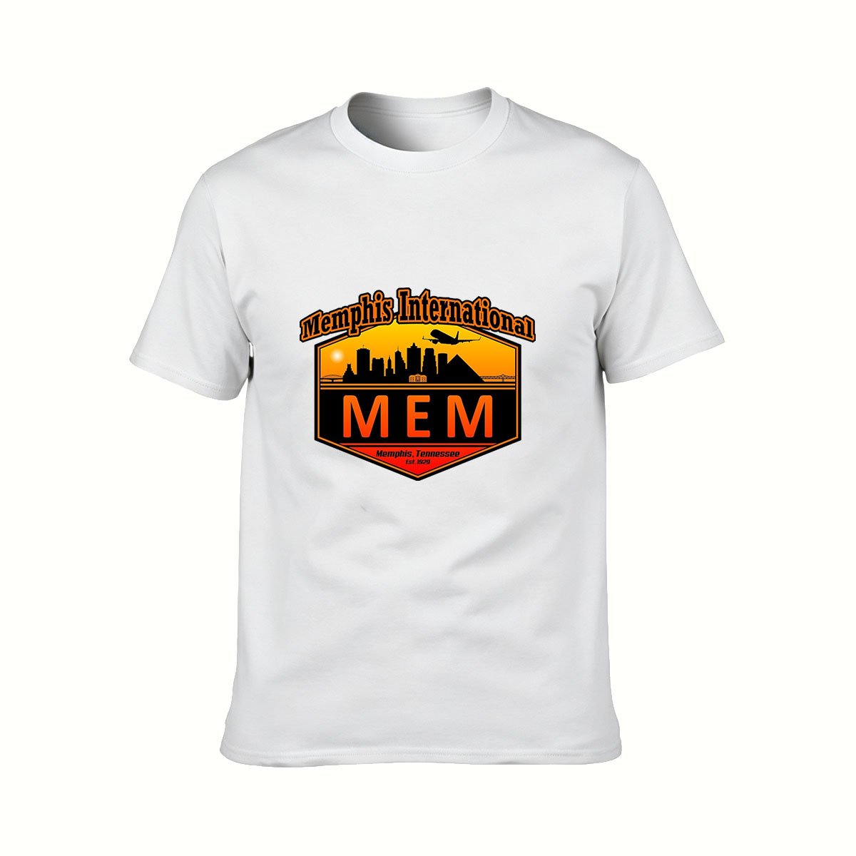 Memphis International MEM Airport City Skyline Men's T-Shirt - Image 2