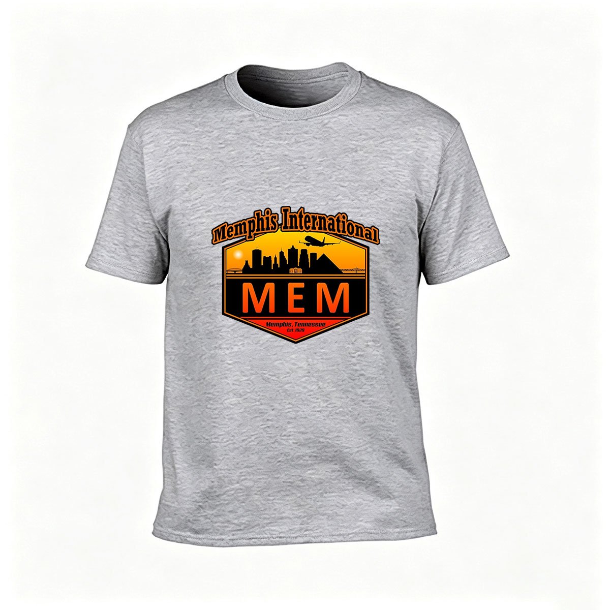 Memphis International MEM Airport City Skyline Men's T-Shirt - Image 3