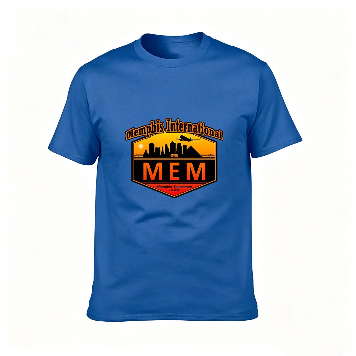 Memphis International MEM Airport City Skyline Men's T-Shirt - Image 4