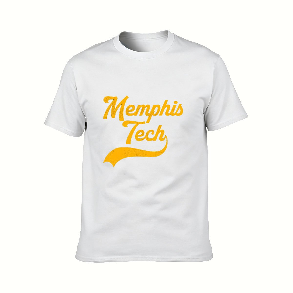 Memphis Tech Men's T-Shirt Black Yellow Logo Casual Wear Gift - Image 2