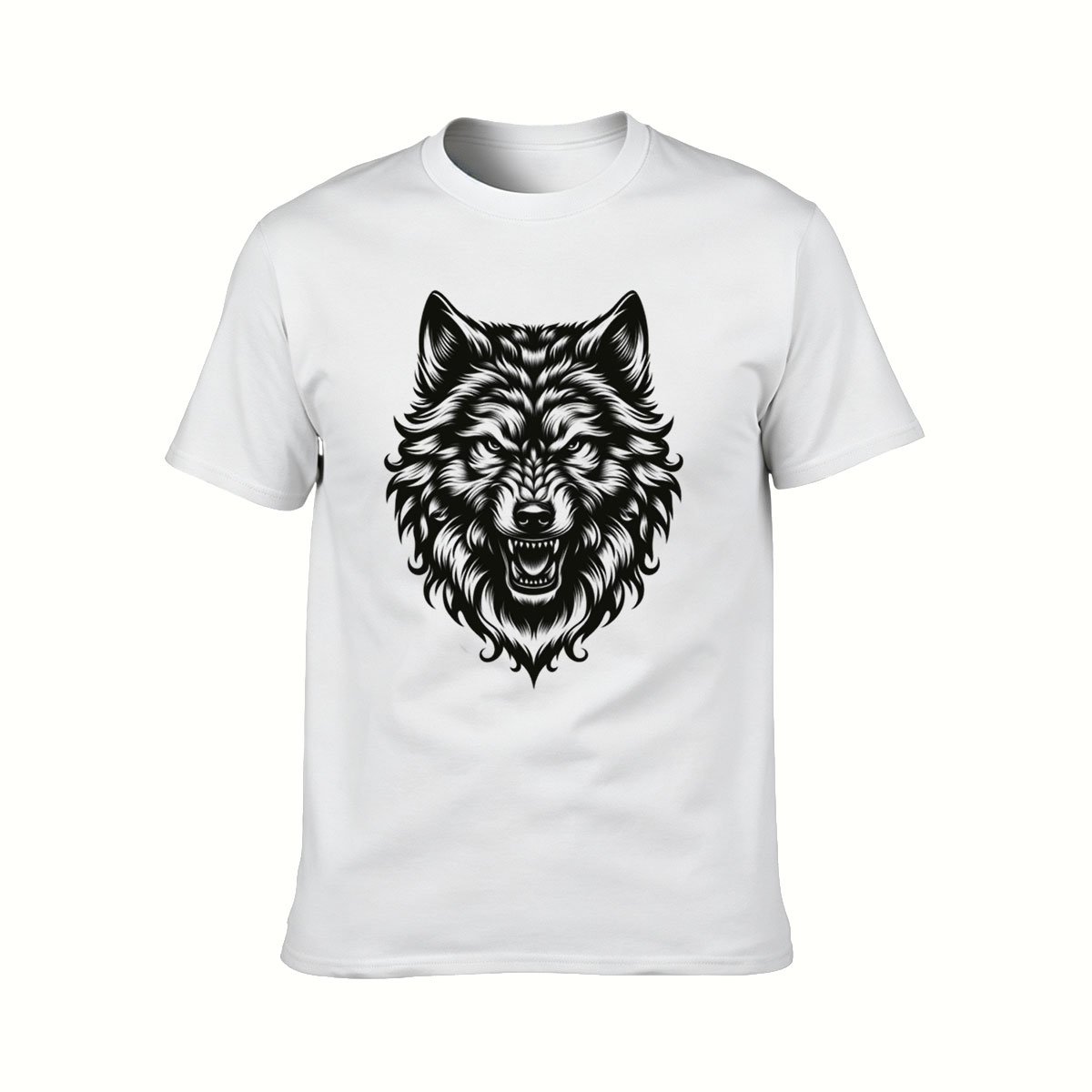 Black Wolf Graphic Men's T-Shirt Wild Animal Design Gift for Him - Image 2