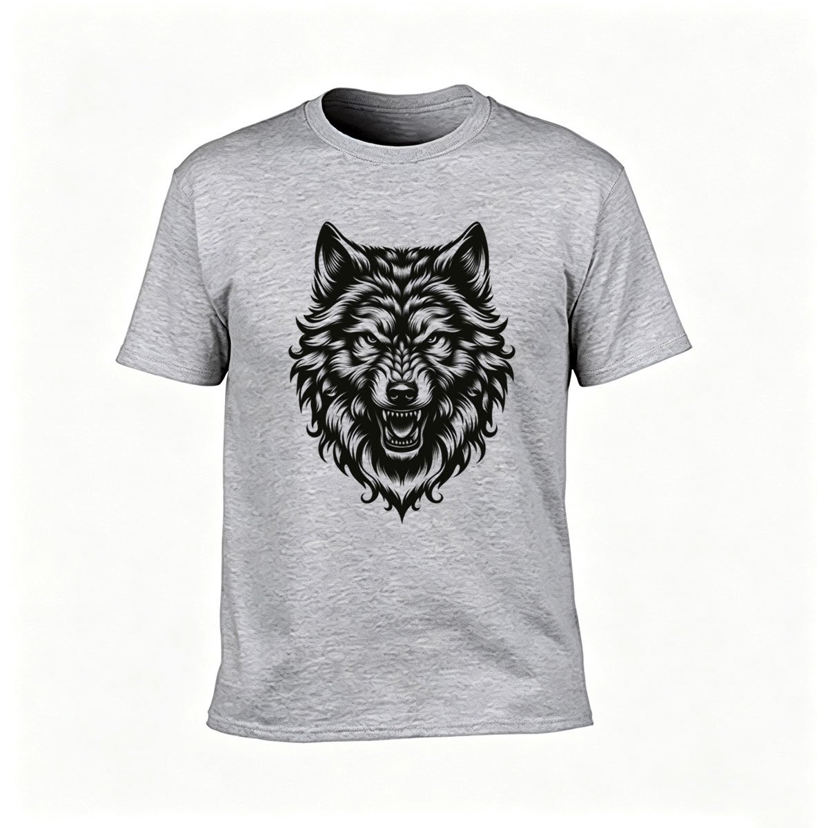 Black Wolf Graphic Men's T-Shirt Wild Animal Design Gift for Him - Image 3