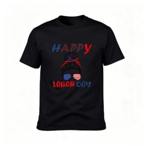 Happy Labor Day Women's T-Shirt Patriotic American Flag Design