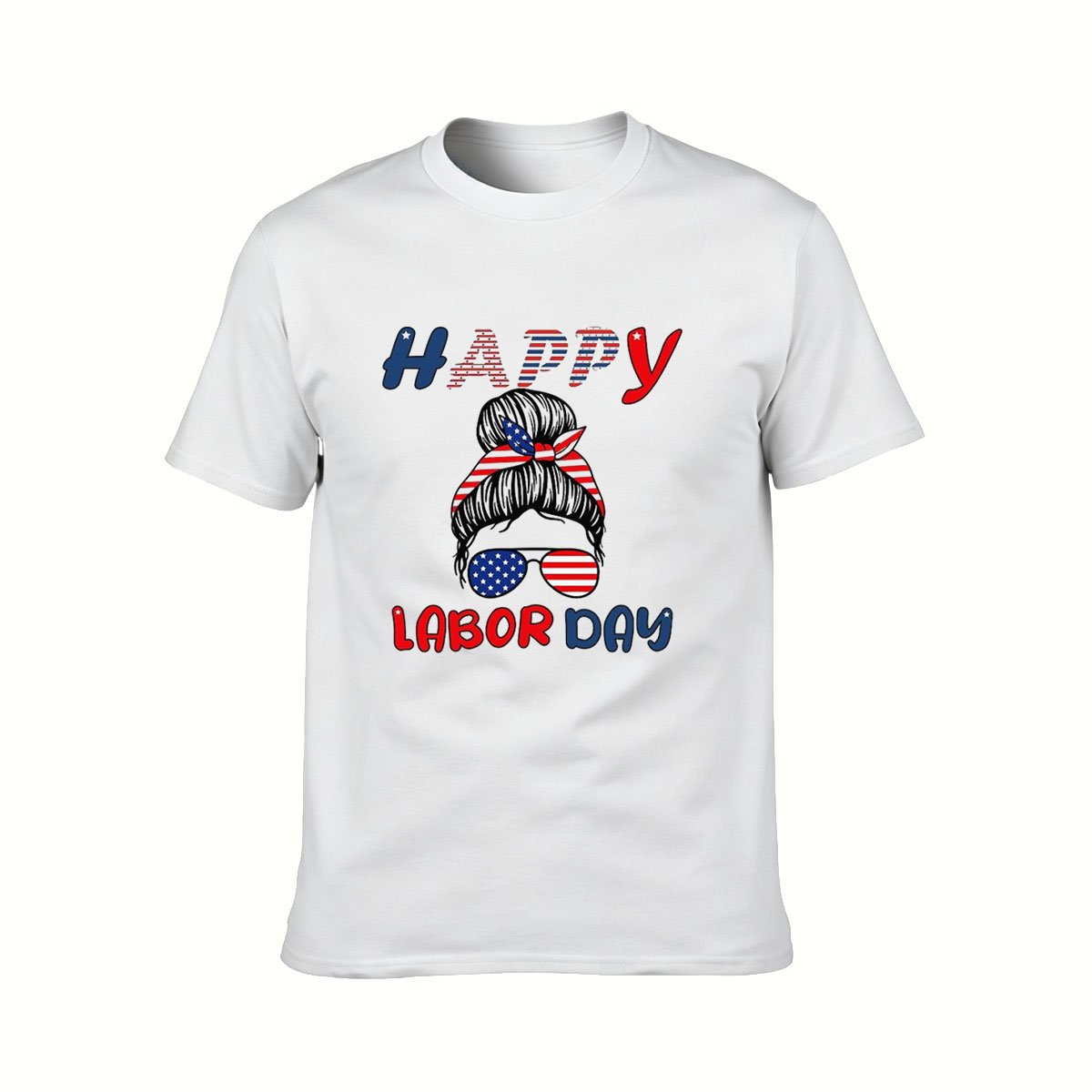 Happy Labor Day Women's T-Shirt Patriotic American Flag Design - Image 2
