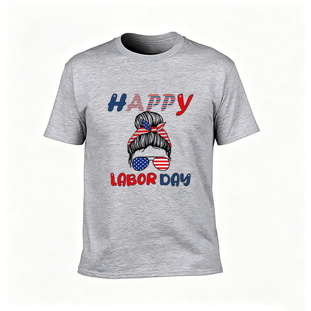 Happy Labor Day Women's T-Shirt Patriotic American Flag Design - Image 3