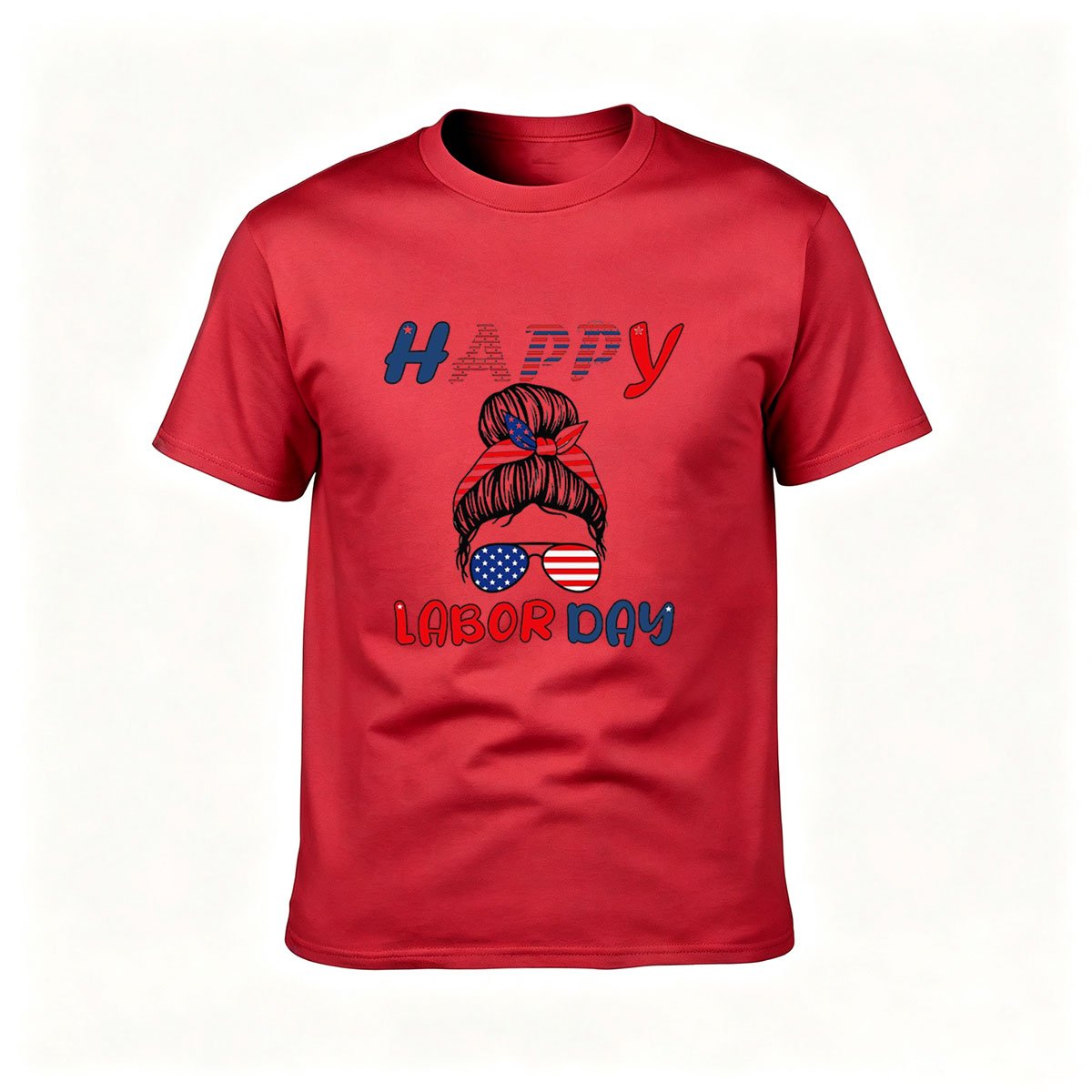 Happy Labor Day Women's T-Shirt Patriotic American Flag Design - Image 5