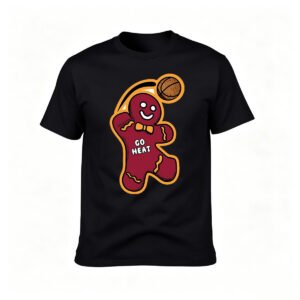 Gingerbread Man Basketball Miami Heat Fan T-Shirt