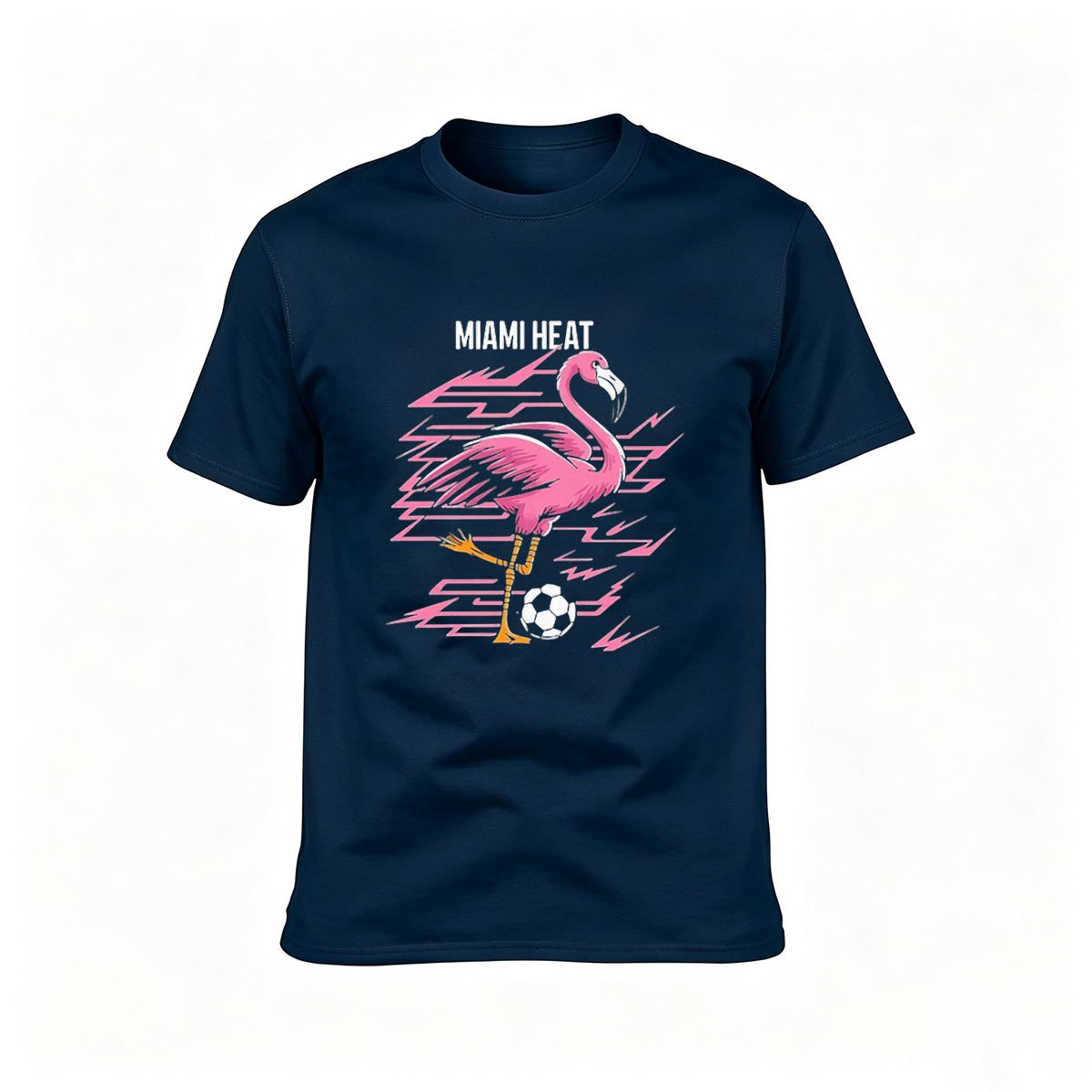 Miami Heat Flamingo Soccer T-Shirt Men's Gift Tee - Image 6