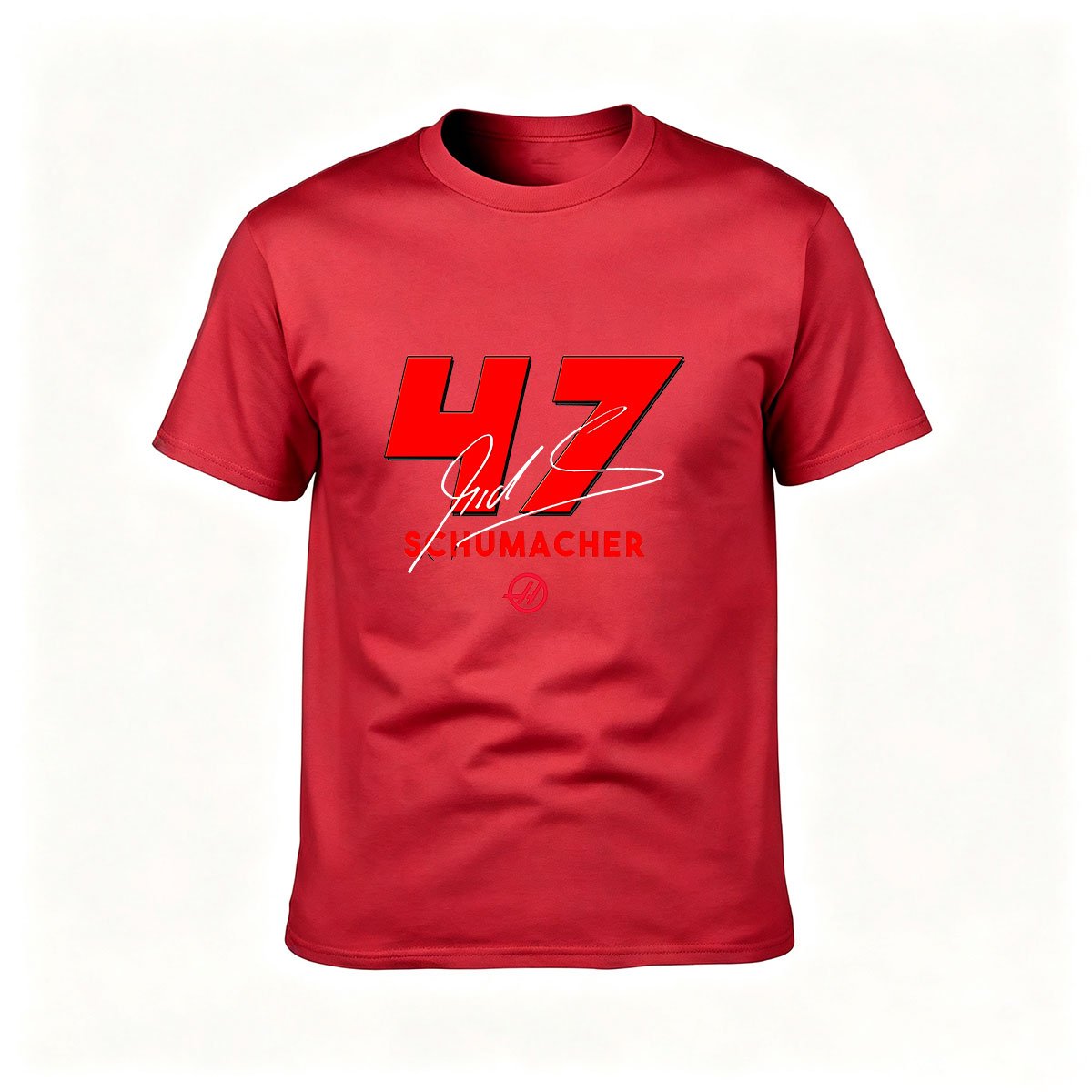 Mens 47 Schumacher Signature T-Shirt Red Black Racing Gift - Image 5
