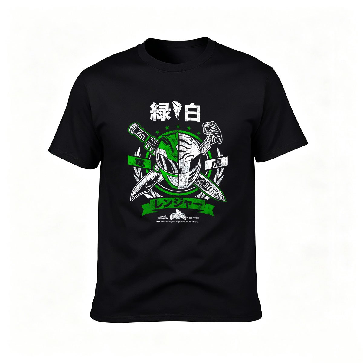 Green White Ranger Mask T-Shirt Men's Gift Hero Costume Shirt