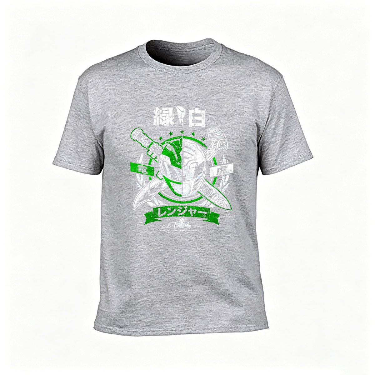 Green White Ranger Mask T-Shirt Men's Gift Hero Costume Shirt - Image 3