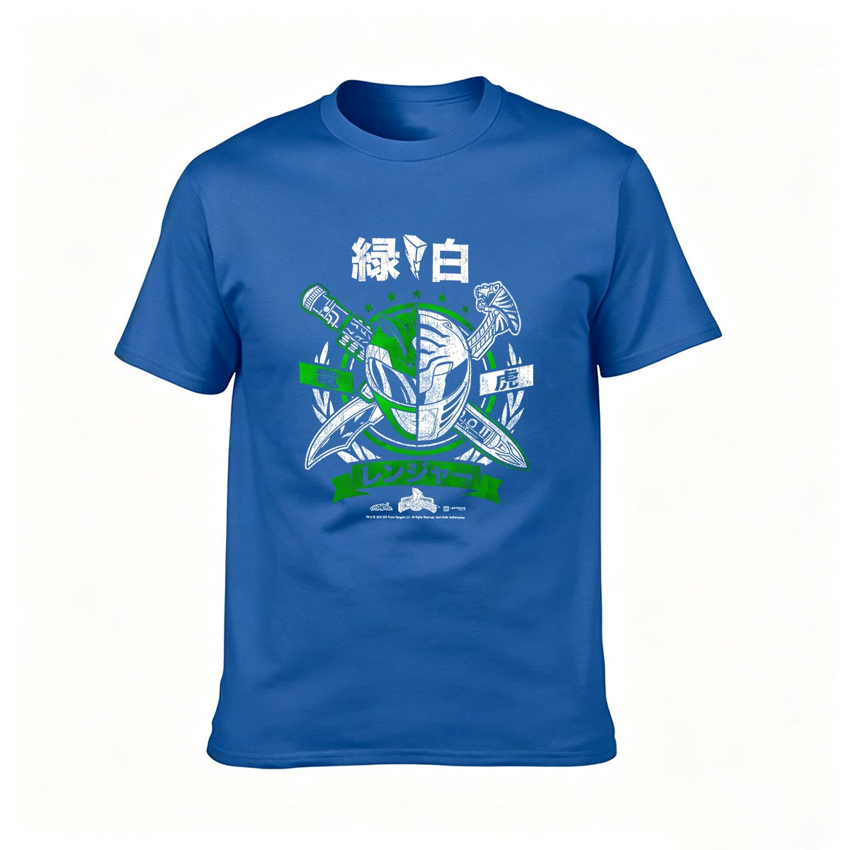Green White Ranger Mask T-Shirt Men's Gift Hero Costume Shirt - Image 4