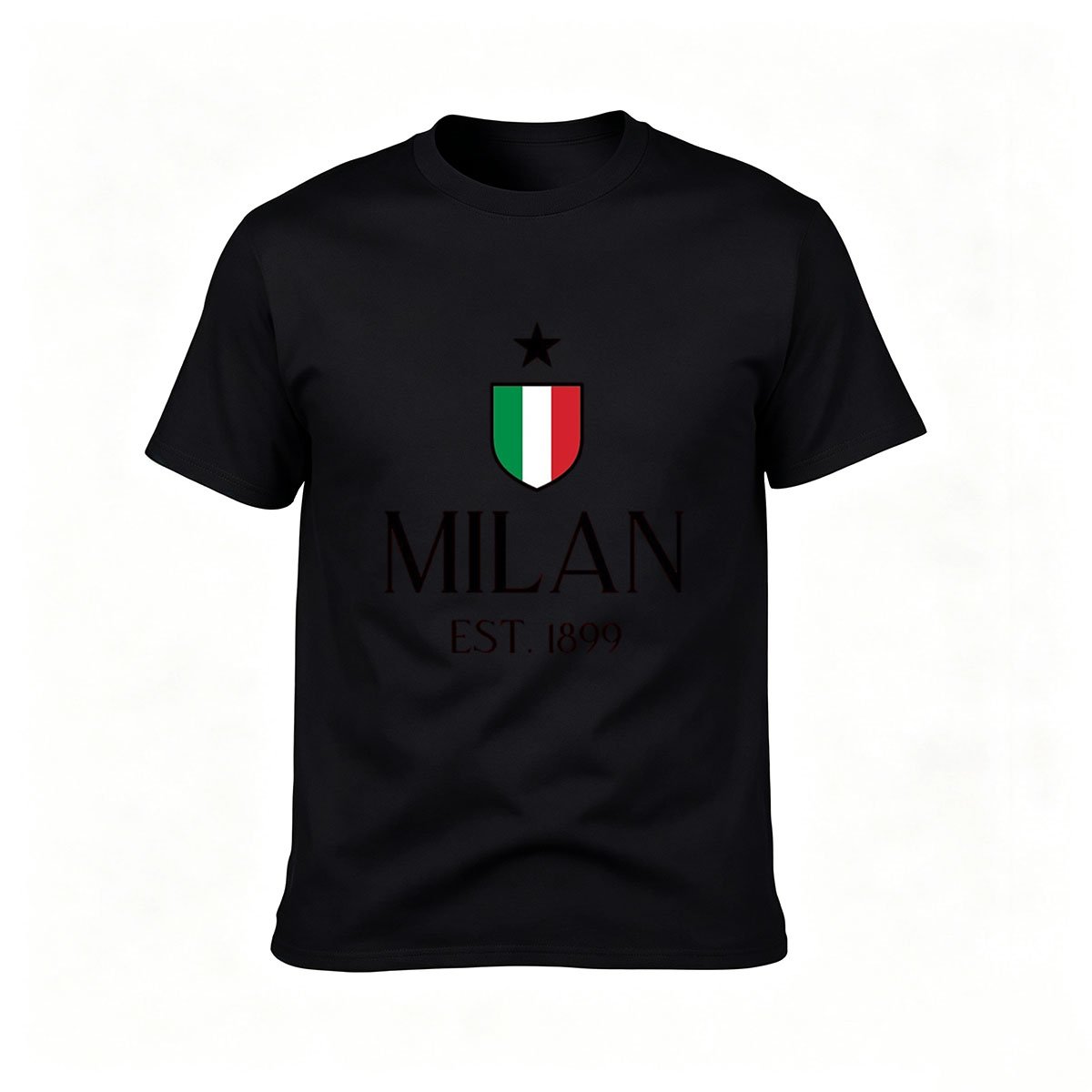 Milan Italy Flag T-Shirt Men's Classic Crewneck Gift Wear