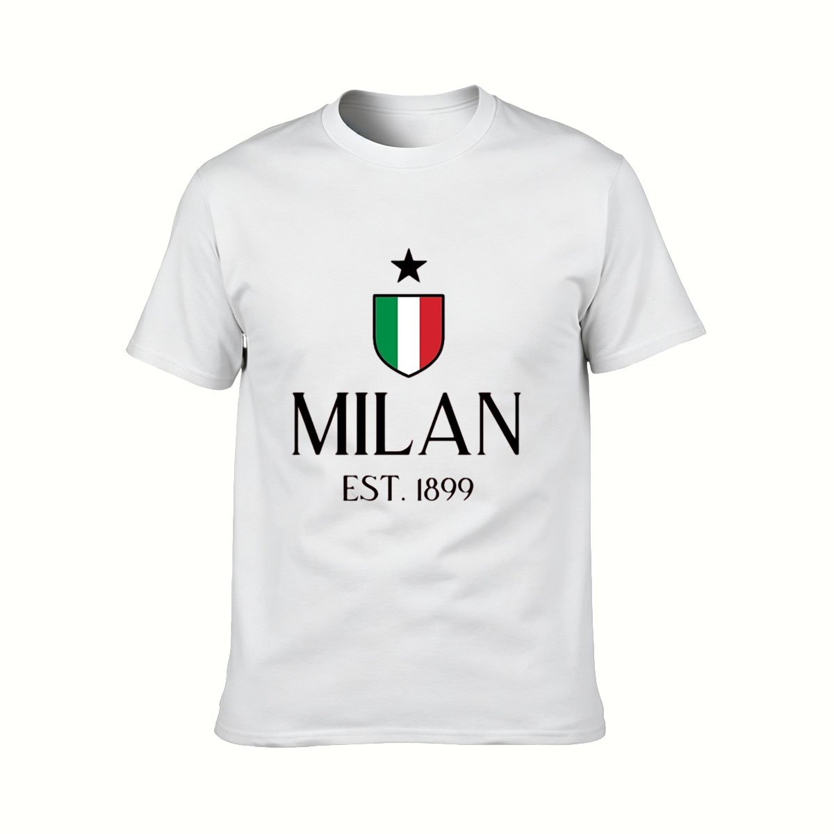 Milan Italy Flag T-Shirt Men's Classic Crewneck Gift Wear - Image 2