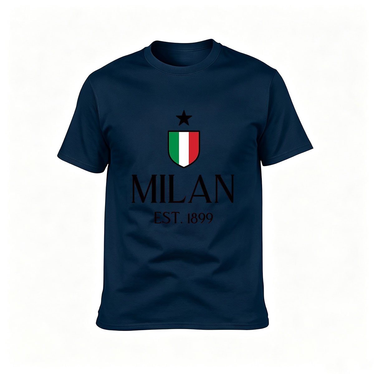Milan Italy Flag T-Shirt Men's Classic Crewneck Gift Wear - Image 6