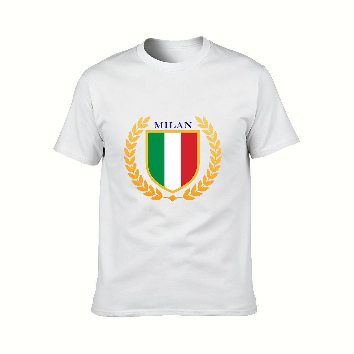 Italian Flag Shield Milan Men's T-Shirt Gift for Travelers - Image 2