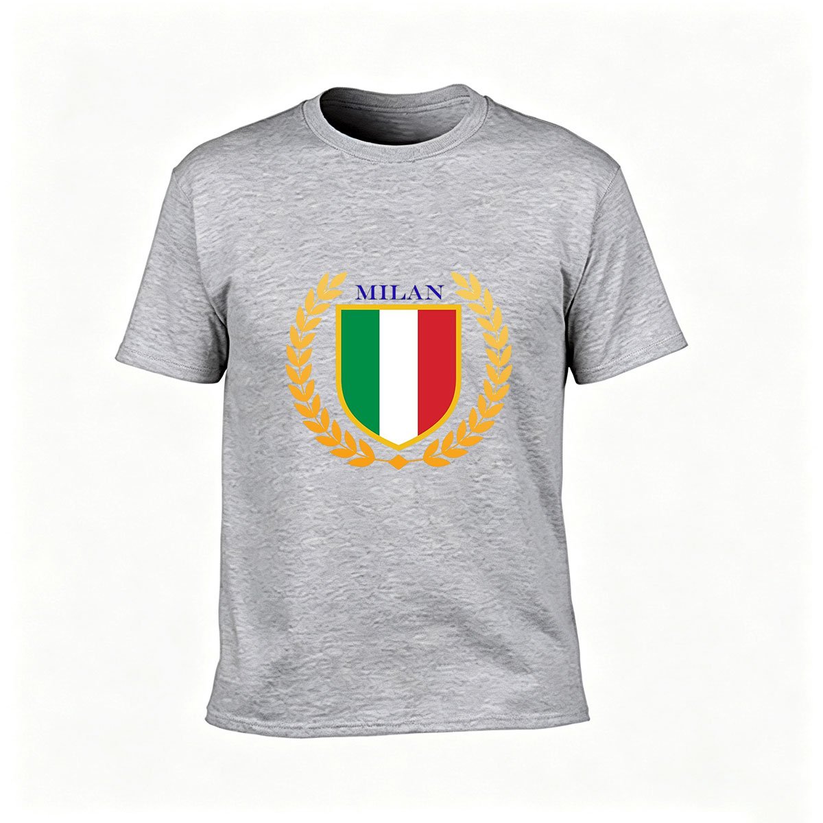 Italian Flag Shield Milan Men's T-Shirt Gift for Travelers - Image 3