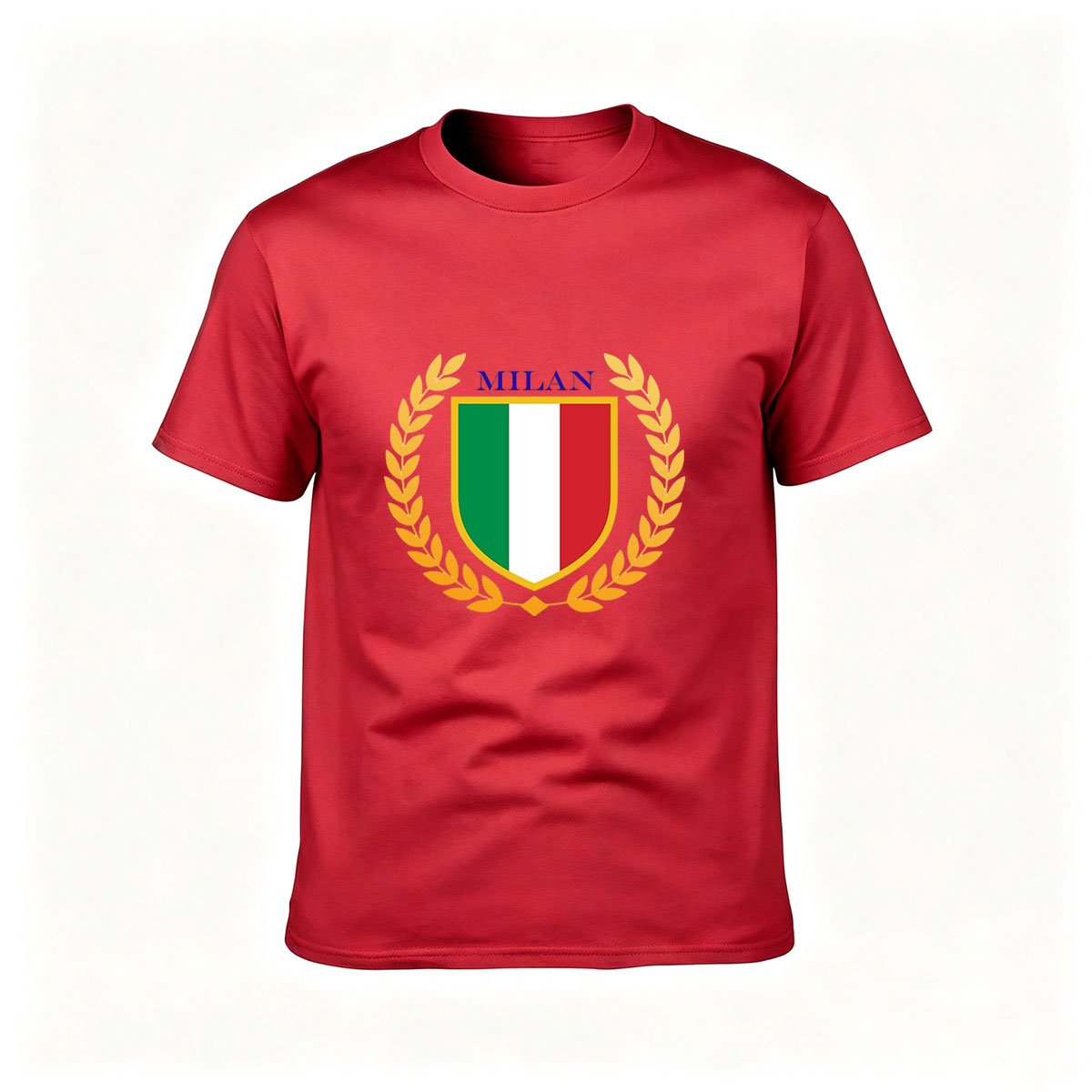 Italian Flag Shield Milan Men's T-Shirt Gift for Travelers - Image 5