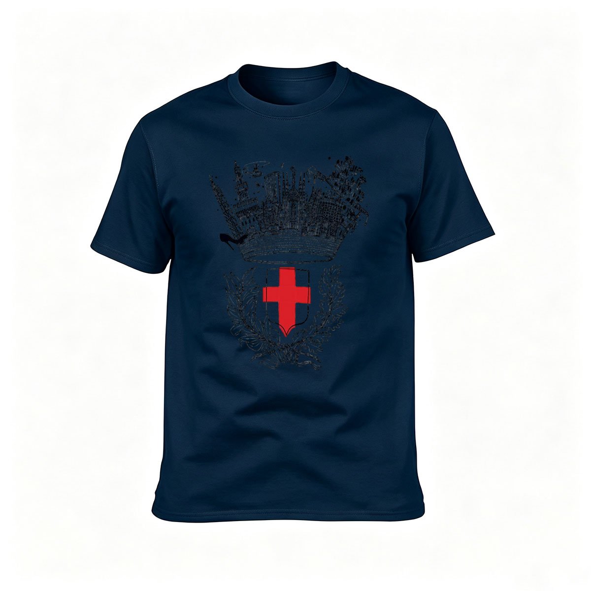 Men's Black T-Shirt Red Cross Emblem Design Gift for Him - Image 6