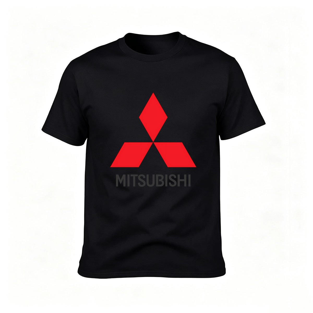 Mitsubishi Logo T-Shirt Men's Black Red Print Casual Gift Wear