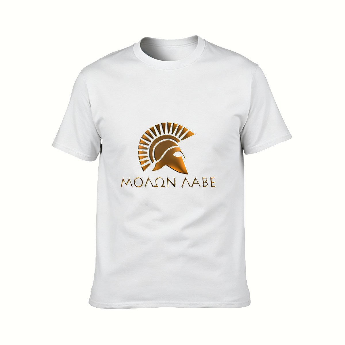 Molon Labe T-Shirt Men's Greek Warrior Helmet Design Gift - Image 2