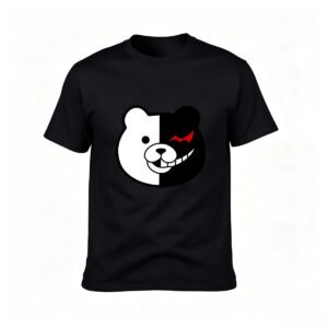 Monochrome Bear Face Men's T-Shirt Gift for Anime Fans