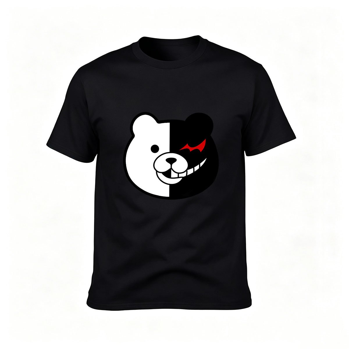 Monochrome Bear Face Men's T-Shirt Gift for Anime Fans
