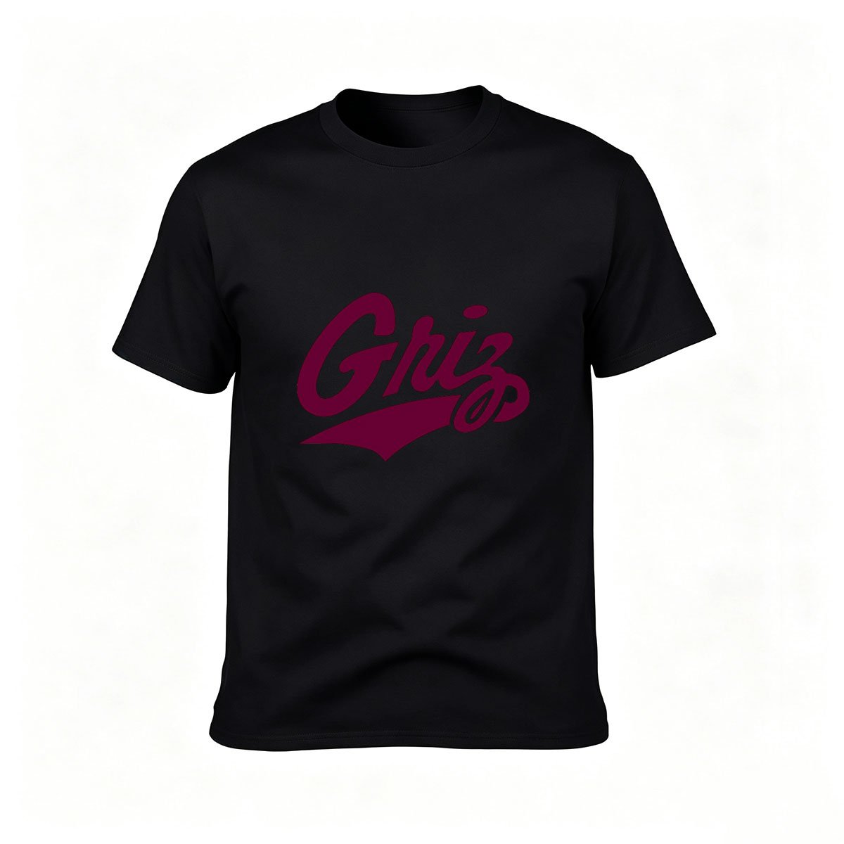 Griz Logo T-Shirt Men's Black Maroon Print Casual Wear Gift